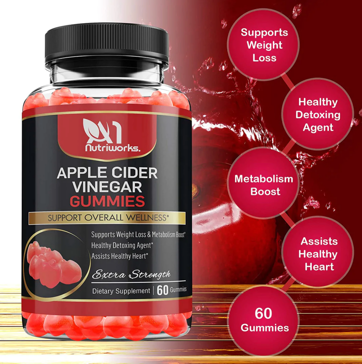 2 Month Supply Apple Cider Vinegar Gummies