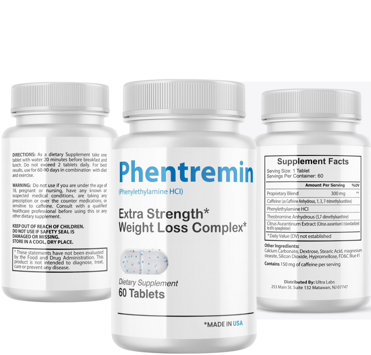 3 Bottles Phentremin - The Official Fat Burner - Professional Grade Ingredients