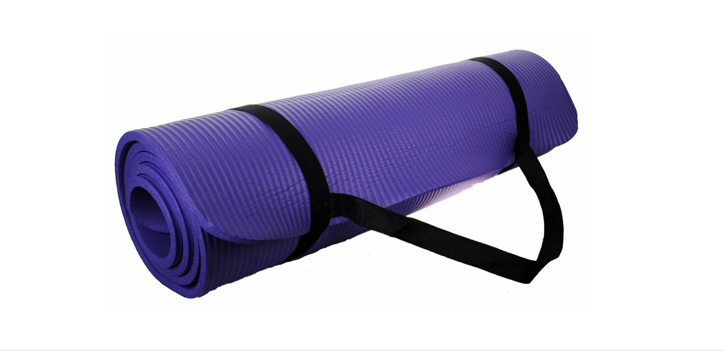 S4O Yoga mat 72" X 24" Extra Thick Exercise Mat with Carrying Strap - Purple